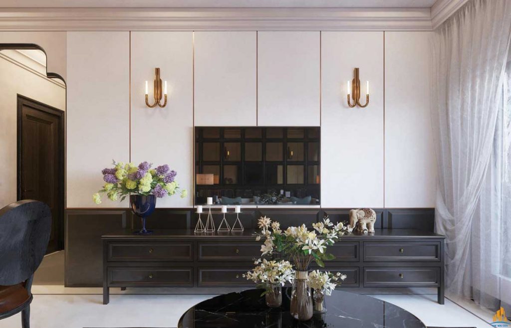 Kệ tivi phòng khách căn hộ The Win City